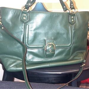 Vintage Coach Green Tote